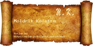 Moldrik Koletta névjegykártya